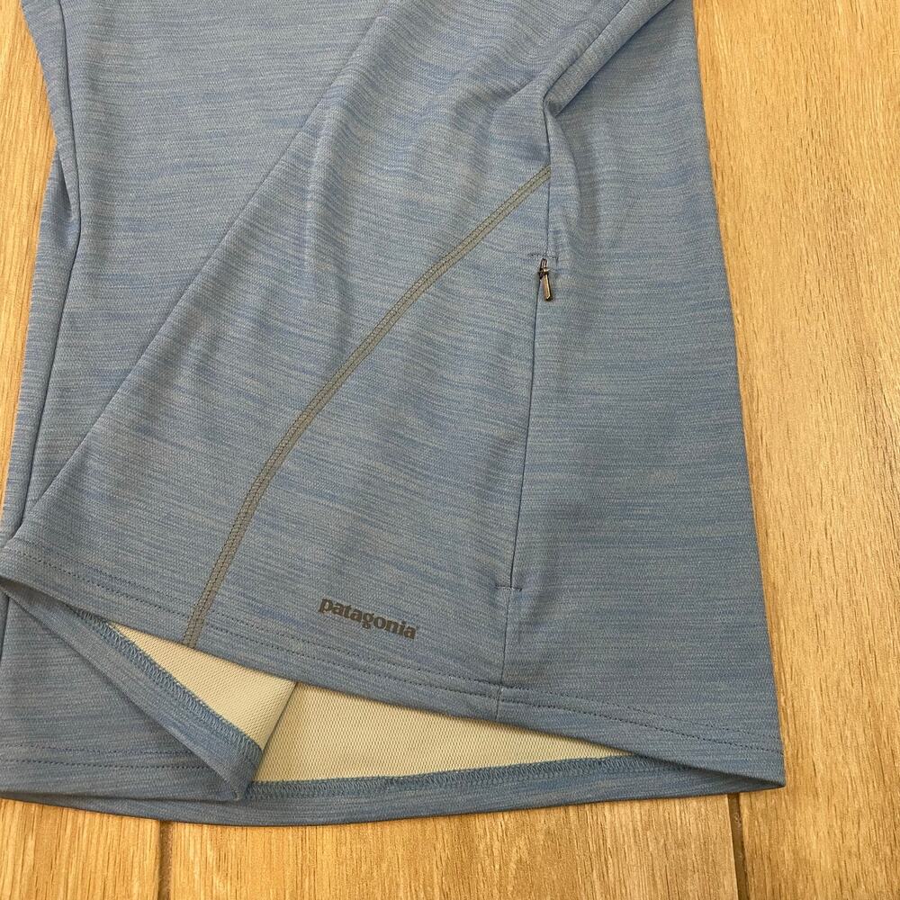 Patagonia Women’s Hooded Base Layer Pullover Blue Small Lightweight Stretch Top - Picture 9 of 10